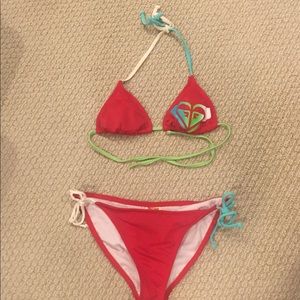 Roxy Red String Bikini